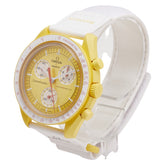 オメガ × スウォッチ SWATCH スピードマスター ムーンスウォッチ MISSION TO THE SUN 腕時計 SO33J100 クオーツ ゴールド文字盤 セラミック ナイロン メンズ OMEGA 【中古】